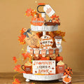 15 Pcs Fall Tiered Tray Decor Set