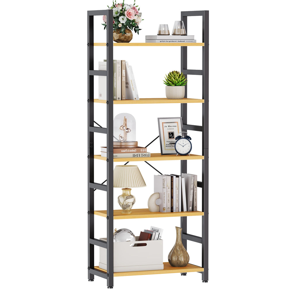 Standing 5 Tier Display Wooden Bookshelf