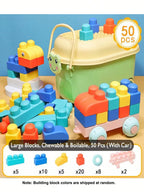 16/21/37/50pcs Large Building Blocks With Storage Bin