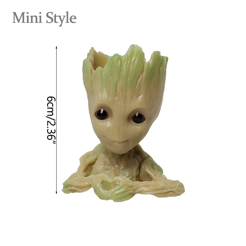 Home Garden Decoration Groot Flower Pot Baby Tree Man Miniature Model Anime Figure Ornament Home Supplies Crafts Kids Toys