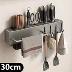 Wall-Mounted Carbon Steel Kitchen Organizer & Knife Storage