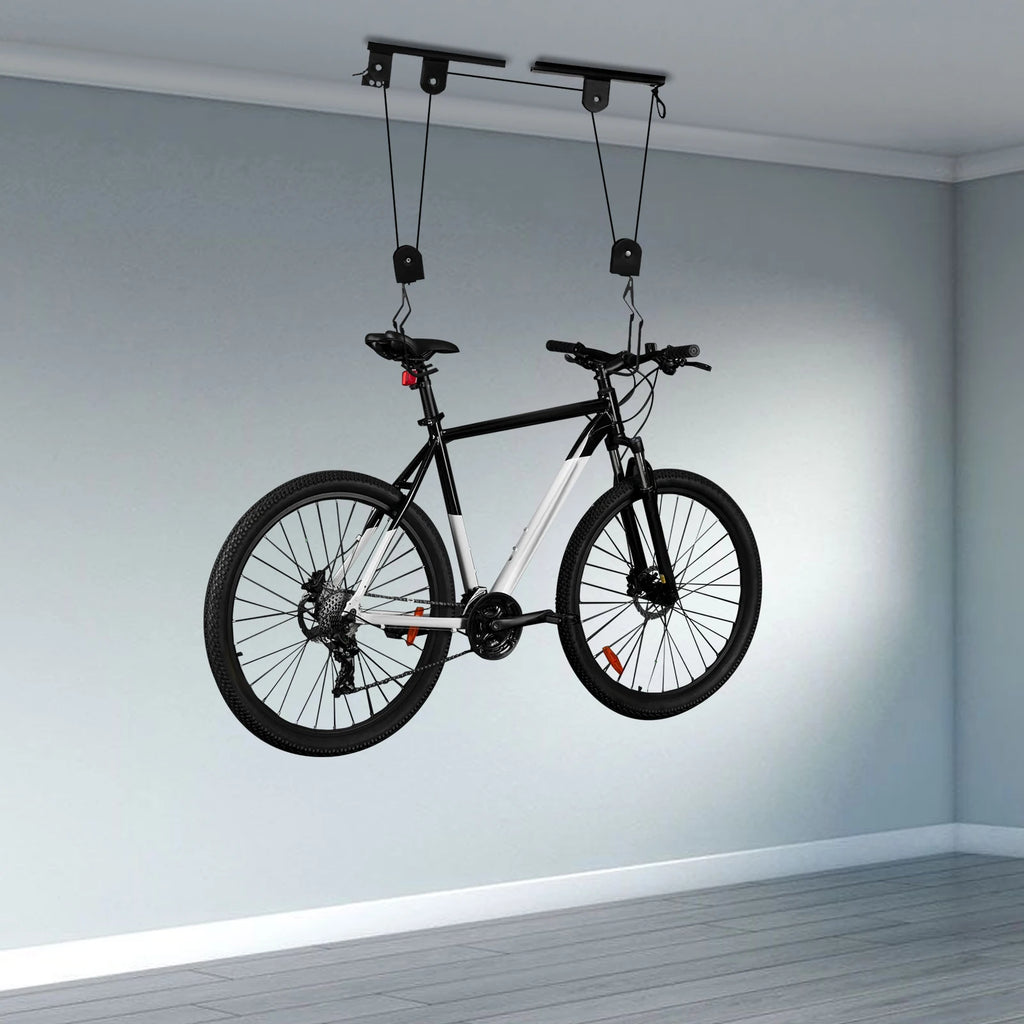 Garage/Home-Gym Bike Storage Pulley System