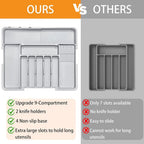 Adjustable Kitchen Utensil Organizer, 2 Knife Blocks