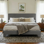 Upholstered Bed Frame with Adjustable Headboard, 5 Colors 3 Sizes