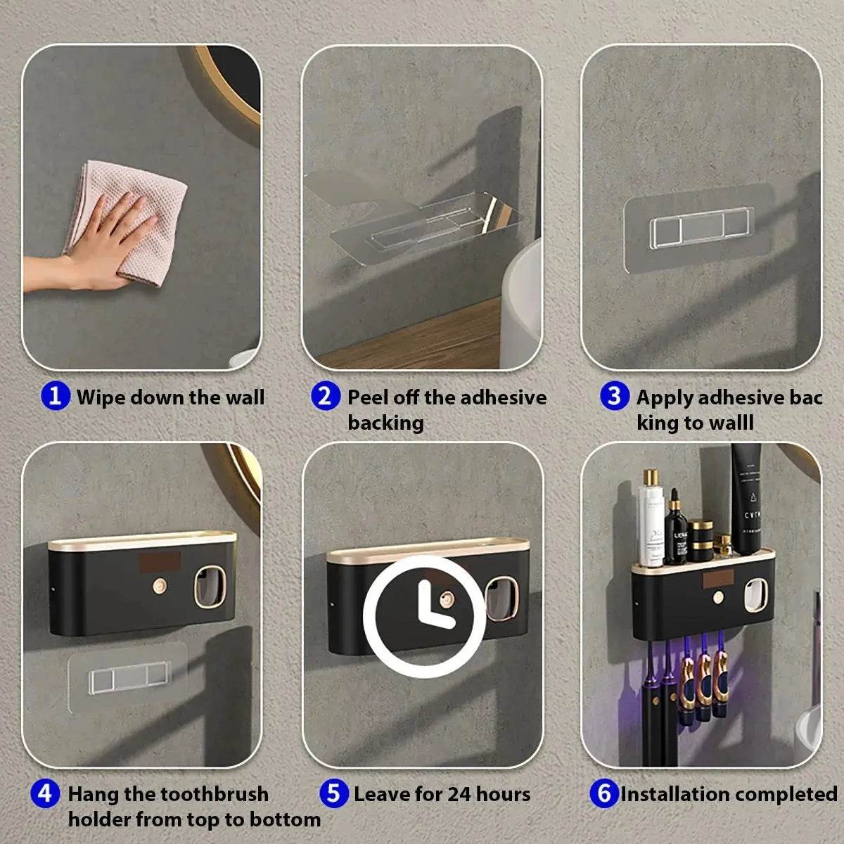 UV Toothbrush Sanitizer & Holder With Charger