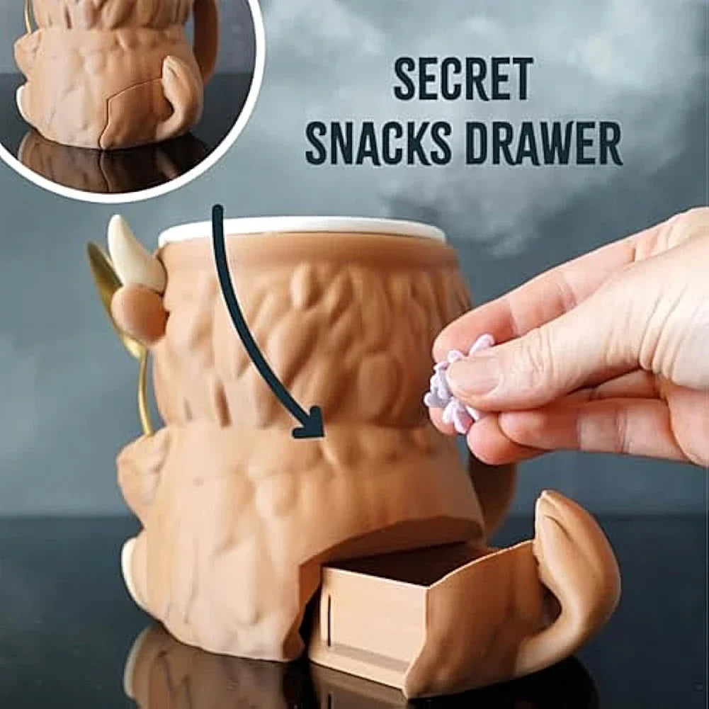 Highland Cow Ice Cream Pint Holder with Spoons