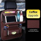 Back Seat Organizer with Foldable Table Tray Tablet Holder Tissue Box
