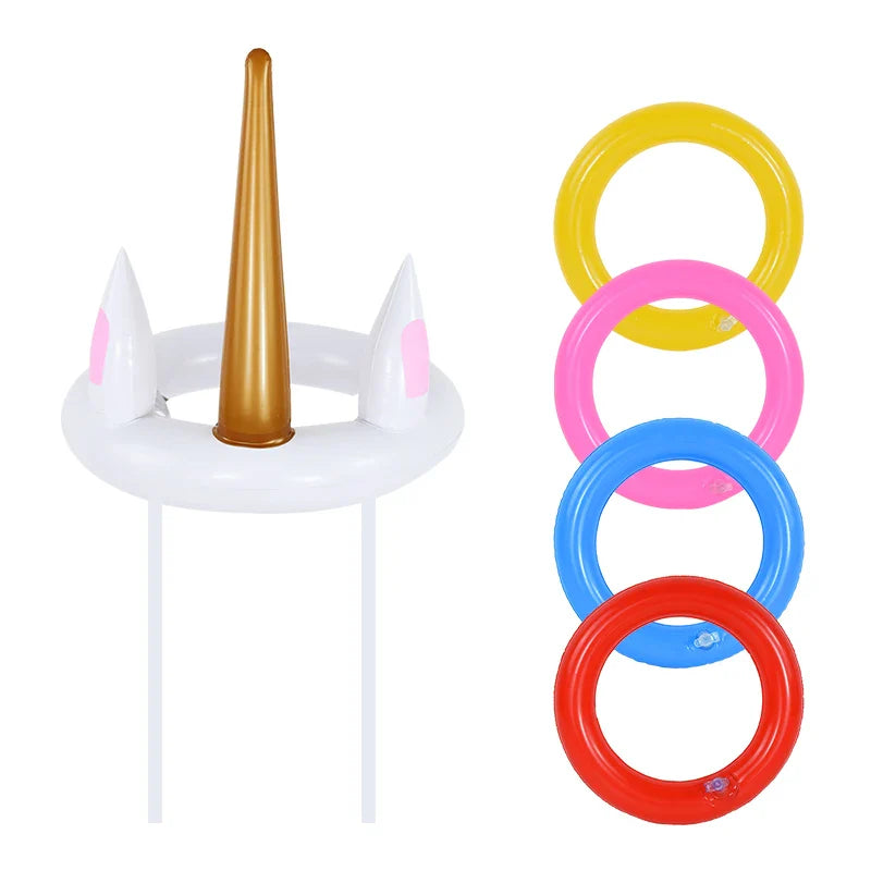Unicorn Inflatable Ring Toss Game | Kids Beach Pool Toy