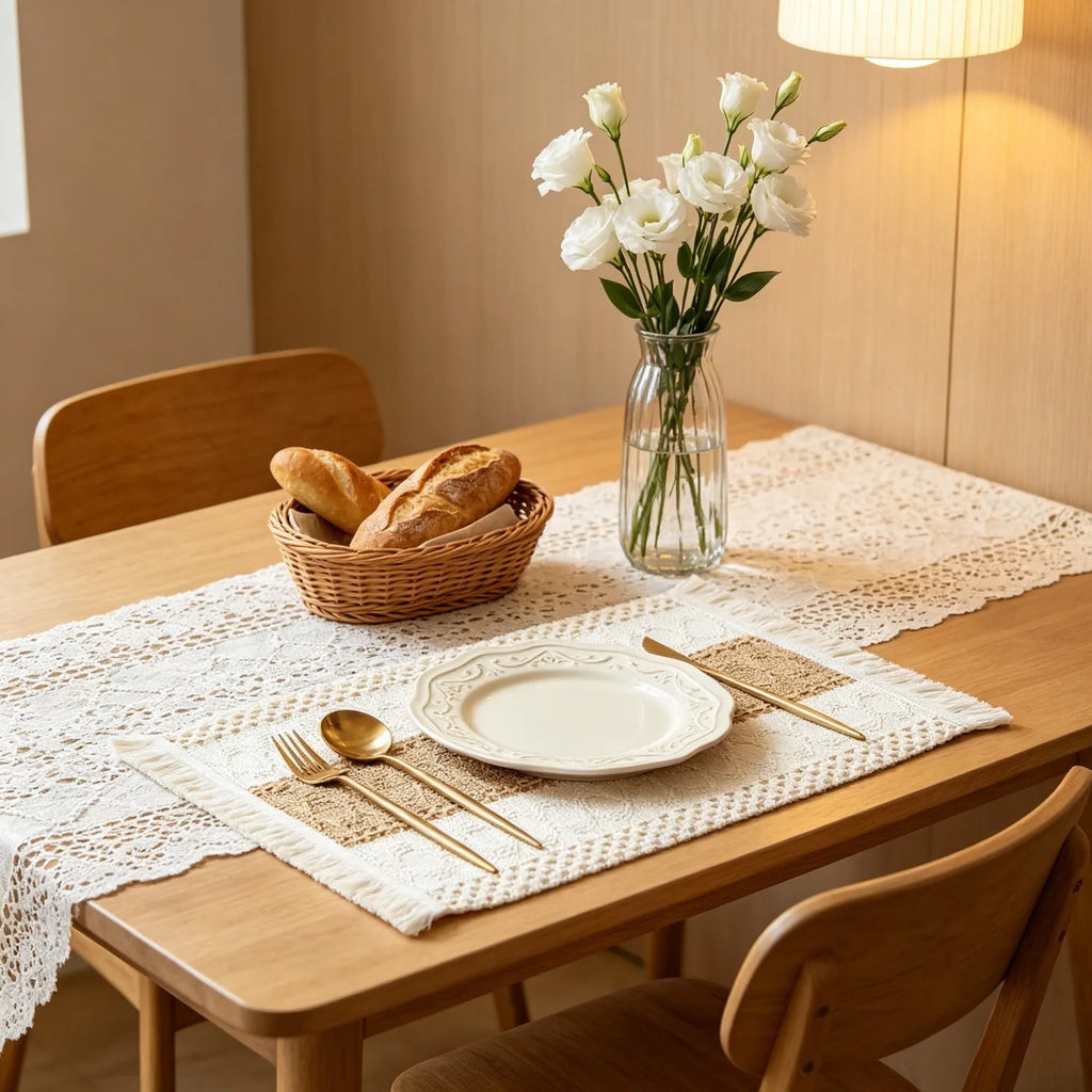 6 Pcs Boho Macrame Placemat Set