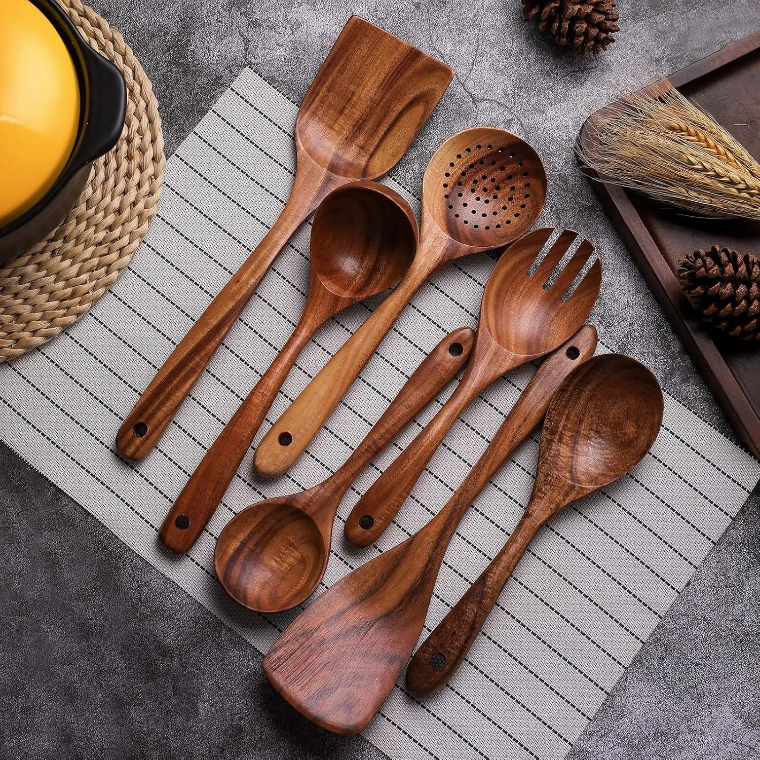 Teak Cooking Utensil Set, 5-Piece