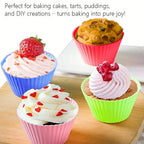 12-Piece Silicone Cupcake Mold Set | Non-Stick Baking Cups for Muffins and Cakes