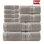 8 Piece Luxury Towel Set – 100% Ring Spun Cotton