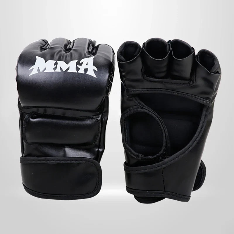 Professional Boxing Training Gloves Half Finger Leather Cushion