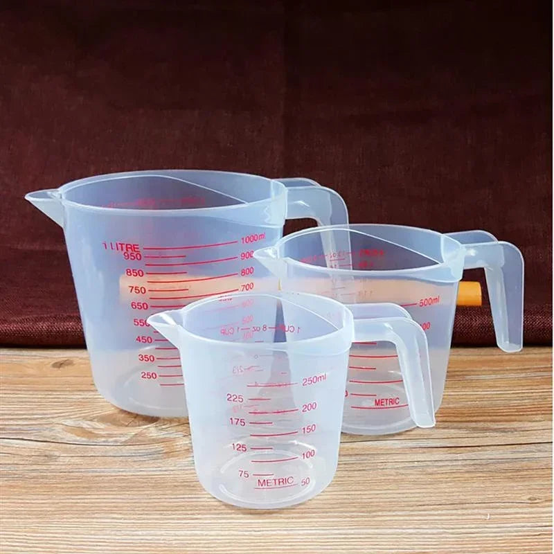 3pcs Plastic Liquid Measuring Cups Set | 250/500/1000ml