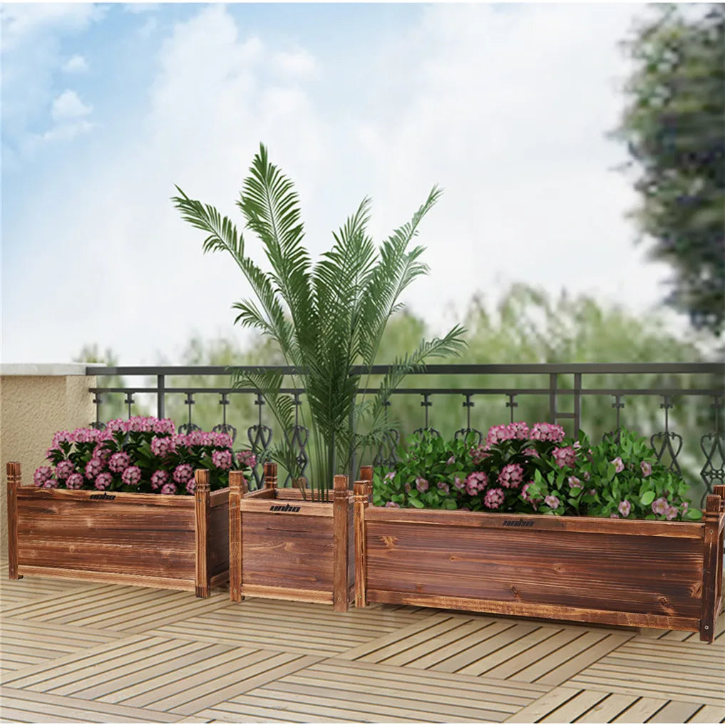 Wooden Raised Flower Bed  Vegetable Planter