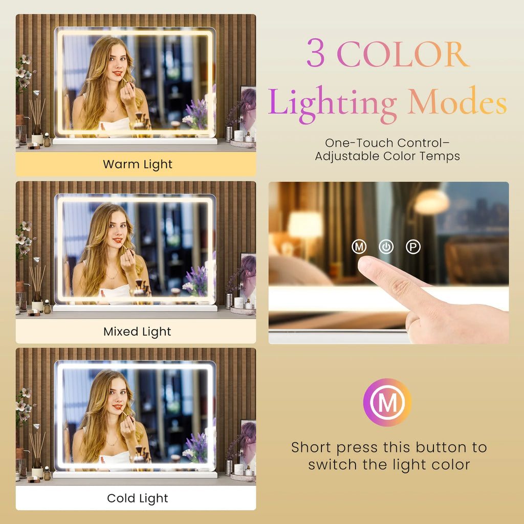 LED Vanity Mirror, Aluminum Frame Dimmable