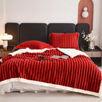 8Lb Weighted Fleece Blanket With Faux Sherpa Trim