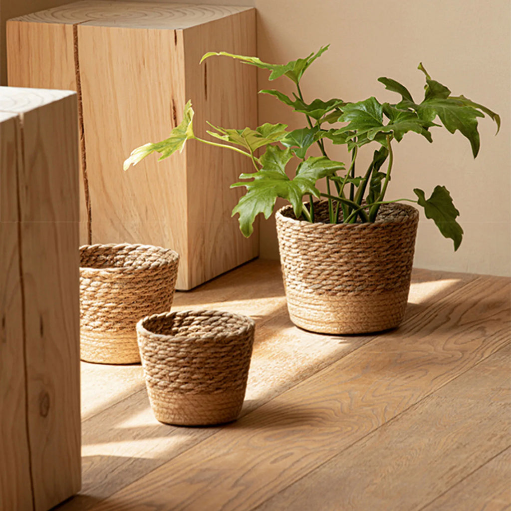 Nordic Style Natural Rattan Planter Basket