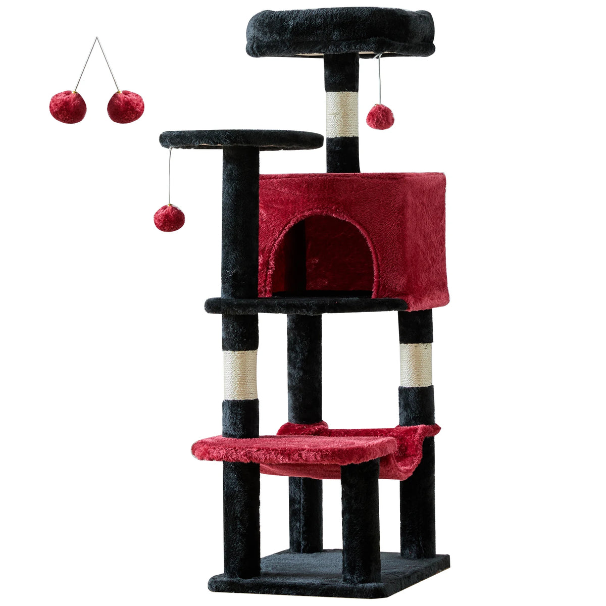 Multi-Cat Climbing Tower With Condo, Hammock, Scratch-Post
