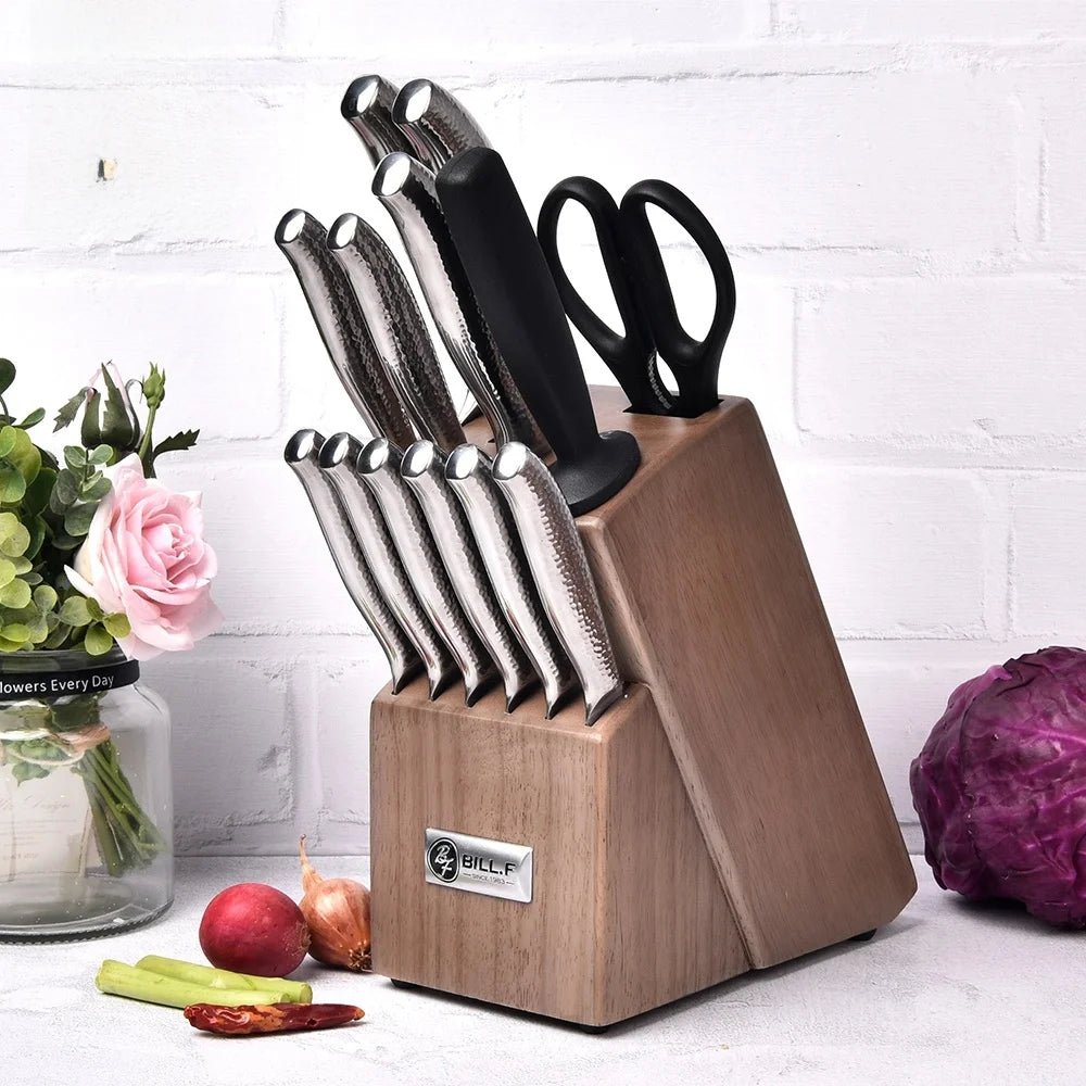 14-Piece Stainless Steel Knife Set With Block