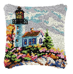 Latch Hook Rug Kit Pastel Embroidery Home decorations Pillow Case Set with Ergonomic Hook Tools