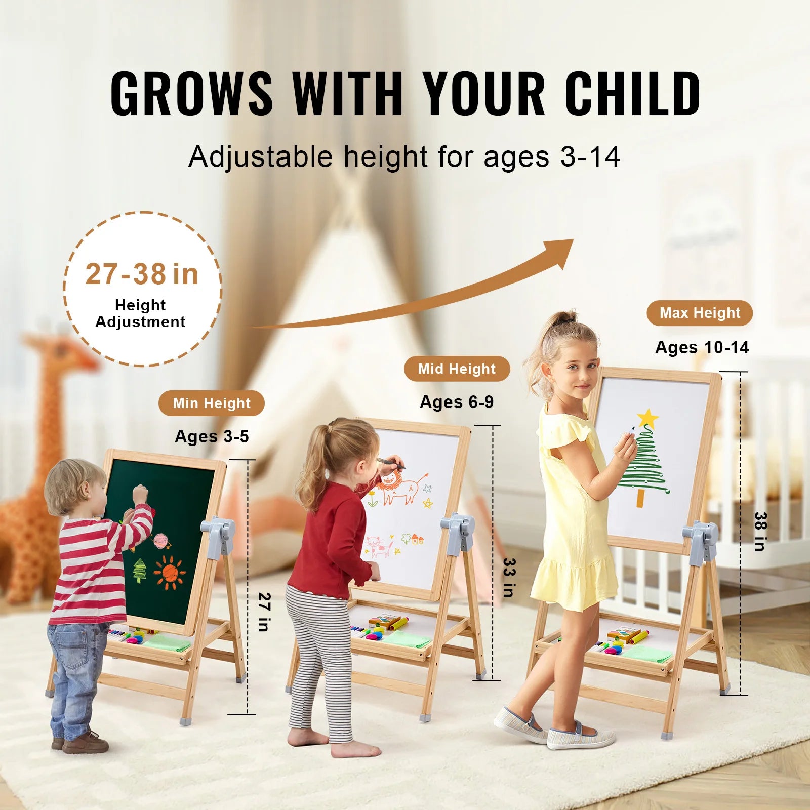 Magnetic Art Easel With Painting Accessories