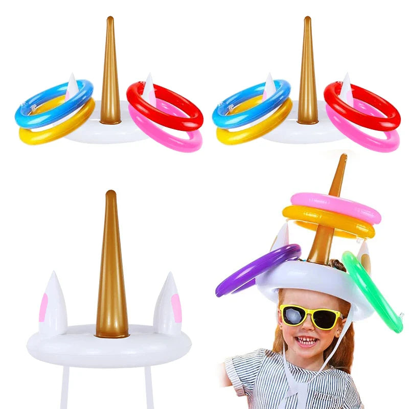 Unicorn Inflatable Ring Toss Game | Kids Beach Pool Toy