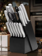 15Pcs Full Stainless Steel Kitchen Knife Set