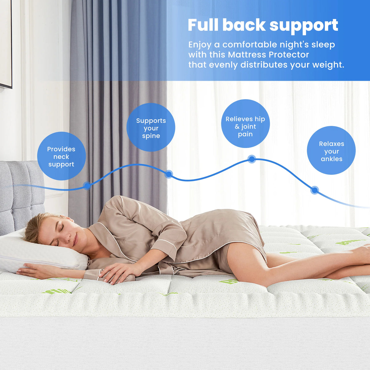 Bamboo Viscose Derived Soft Mattress Topper Breathable Cooling