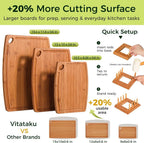 3 Bamboo Cutting/Serving/Charcuterie Boards & Stand