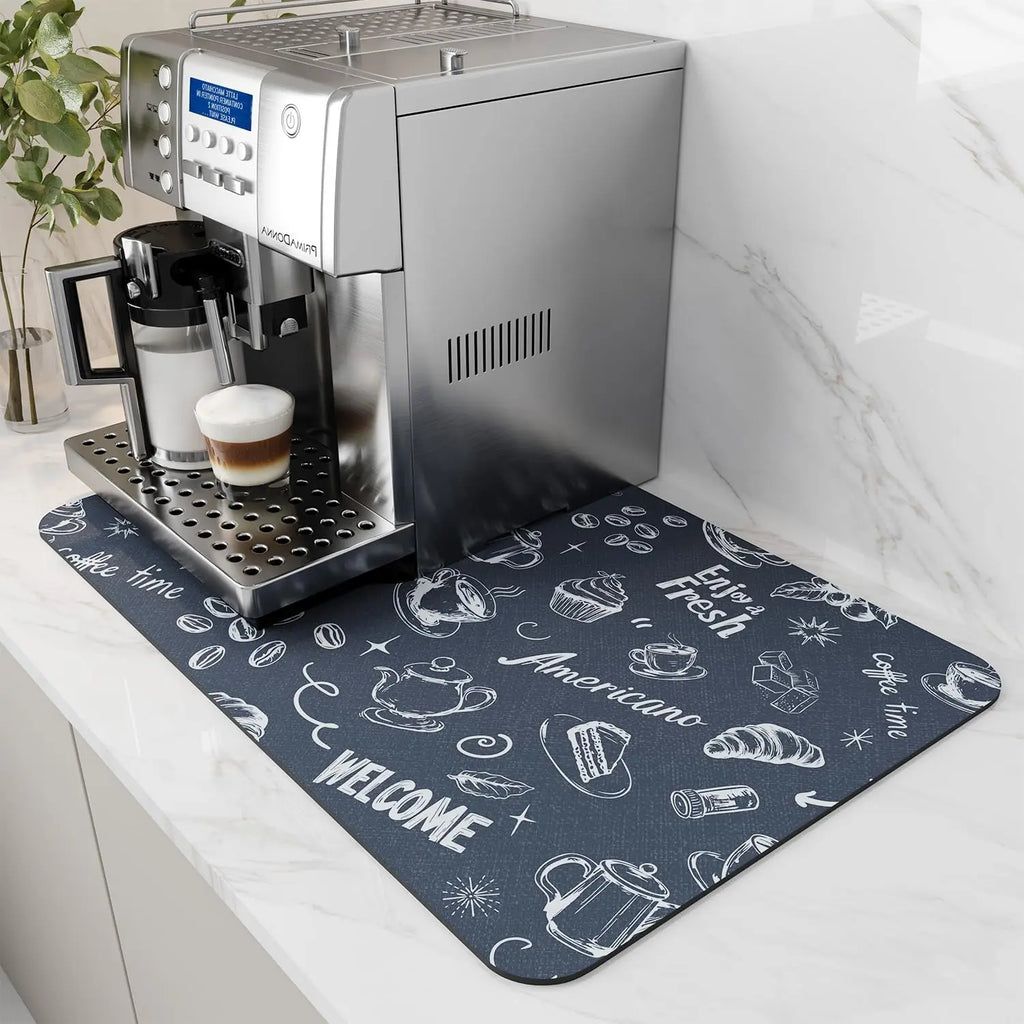 Absorbent Dish Drying & Coffee Station Mat, Various Colors, Sizes