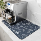Absorbent Dish Drying & Coffee Station Mat, Various Colors, Sizes