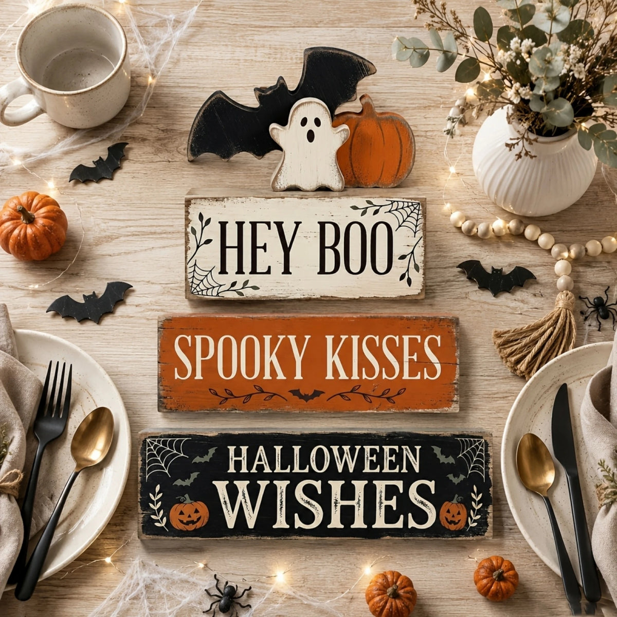 Wooden Halloween Tiered Decor