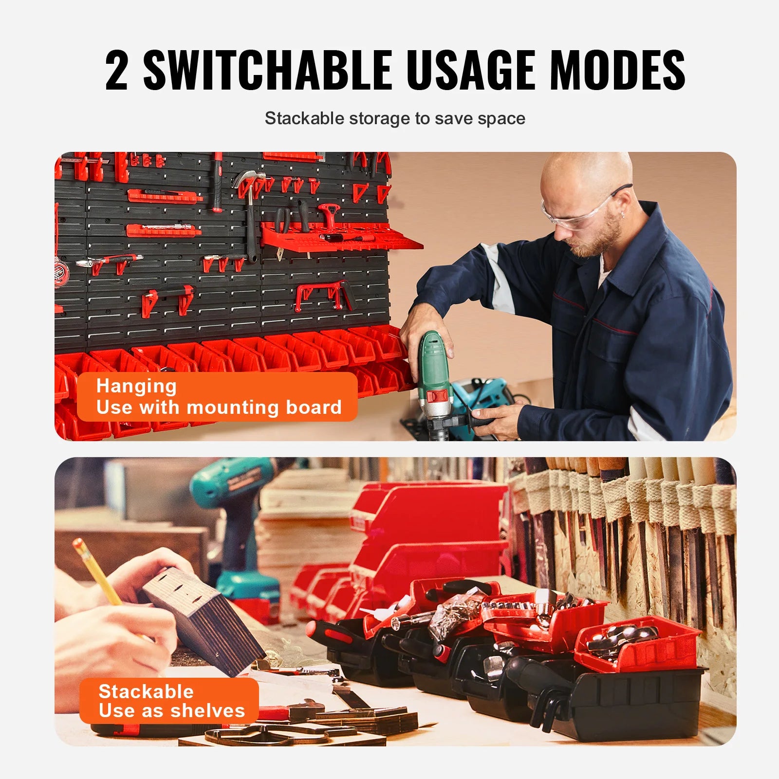 Wall Mounted Storage Bins, Rack Organizer
