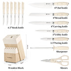 14 Pieces Knife Set With Wooden Block