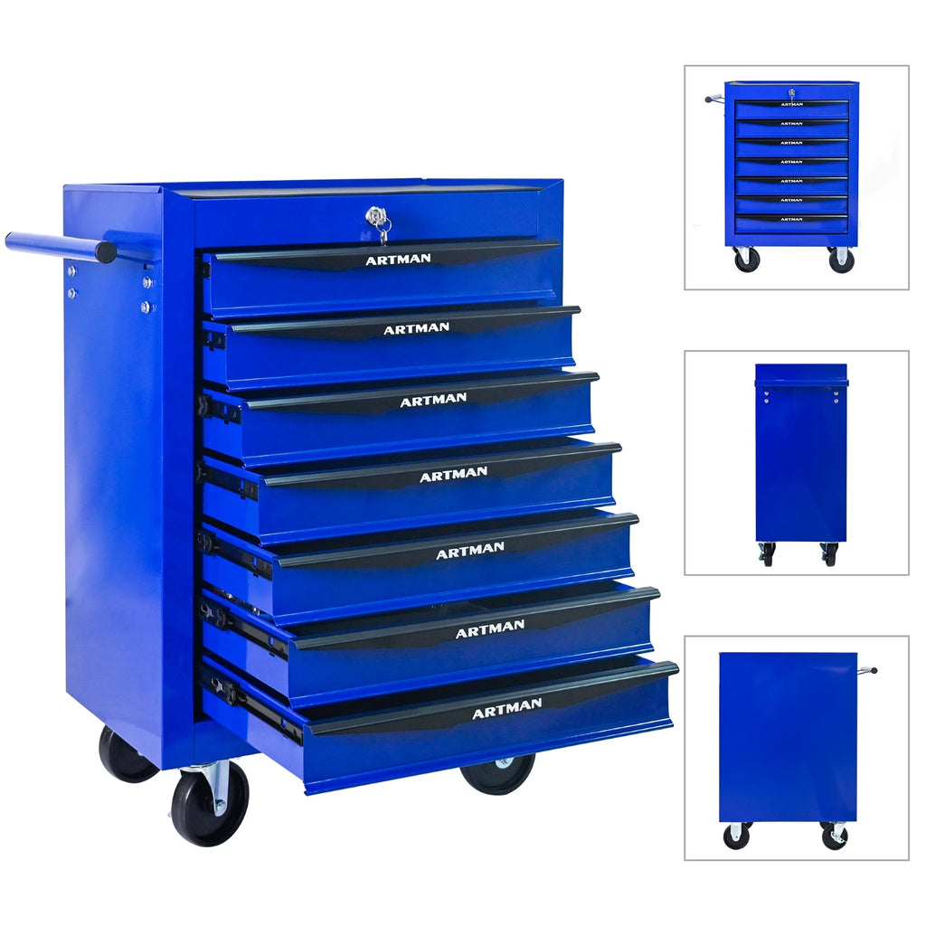 7 Drawer Rolling Tool Box Heavy-Duty Steel