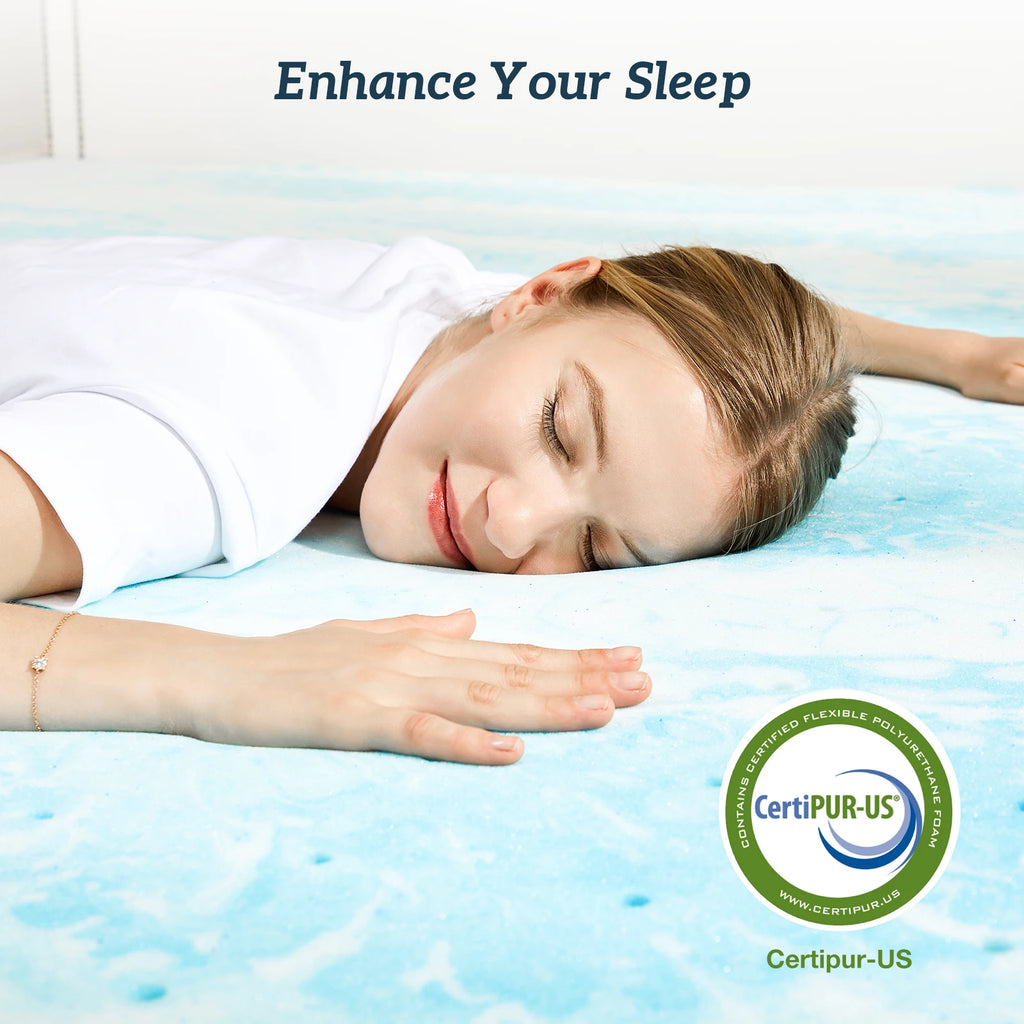 2" Memory Foam/Gel Breathable Cooling Mattress Topper