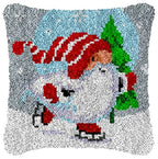DIY Latch Hook Rug Kits Snowman Santa Claus Hat Embroidery Cushion Pillow Cover