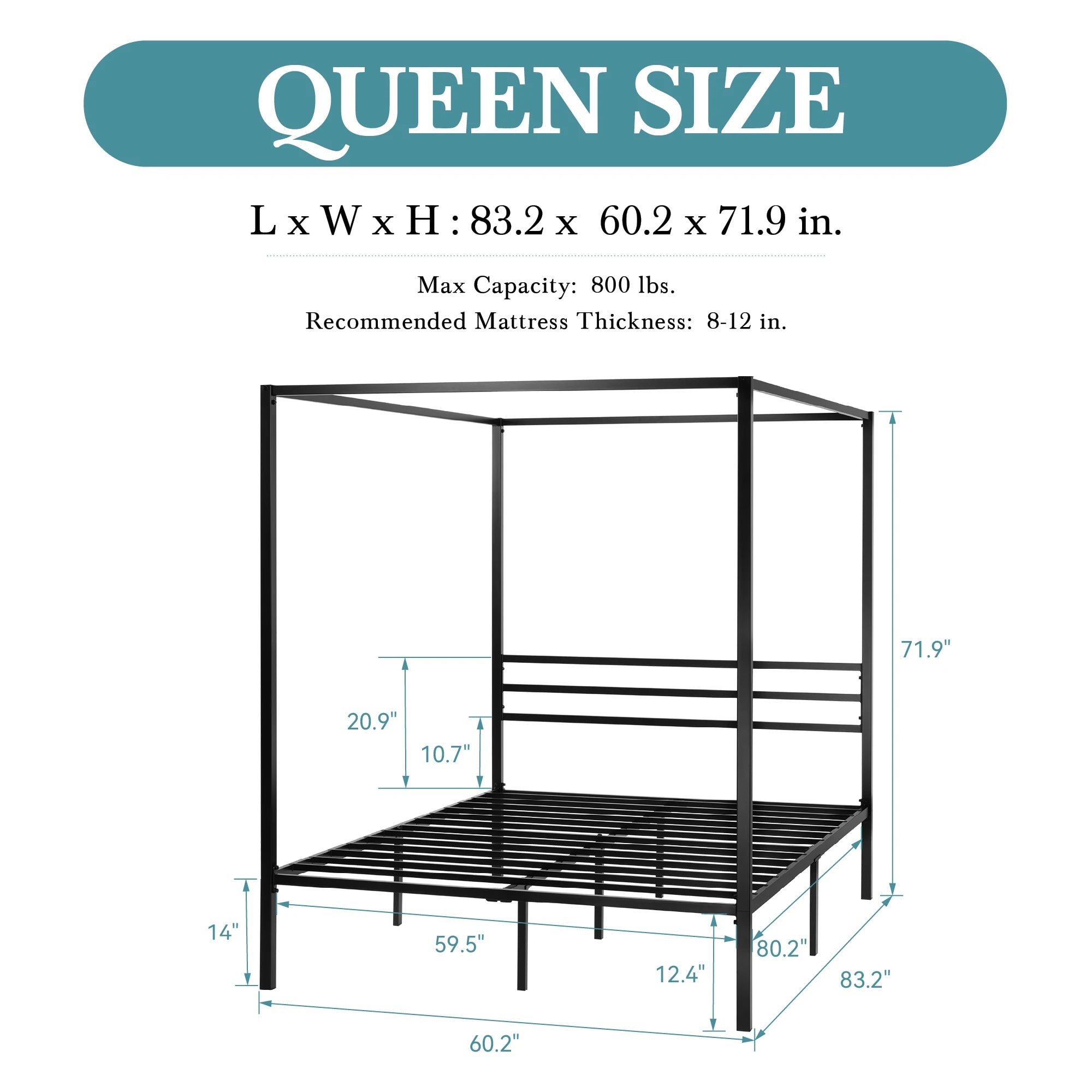 Canopy Enhanced 4-Poster Bed Frame