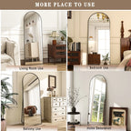 59x16" 64x21" 71x26" Black Arched Full-Length Mirror