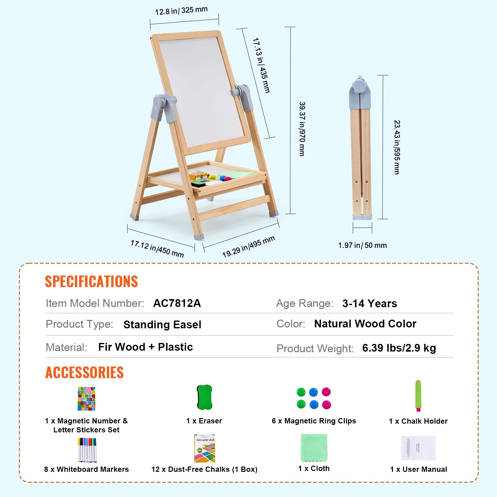 Magnetic Art Easel With Painting Accessories