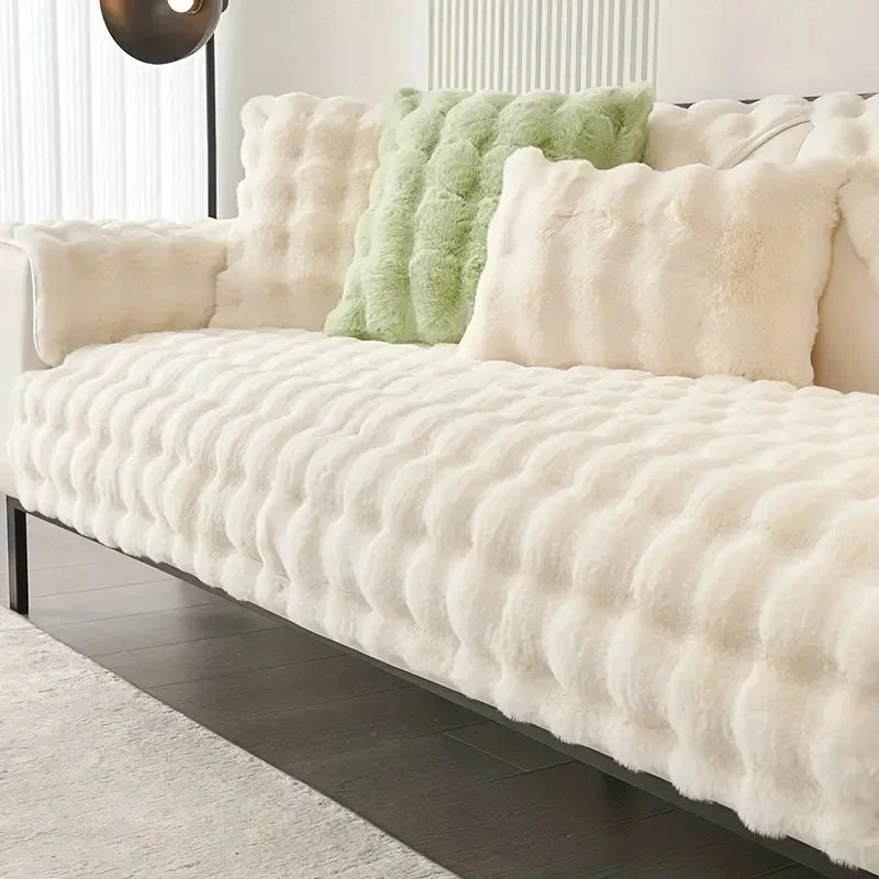 Faux Fur VelvetTouch Couch Cover Cat & Dog Proof Modern & Stylish