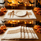 6 Pcs Boho Macrame Placemat Set