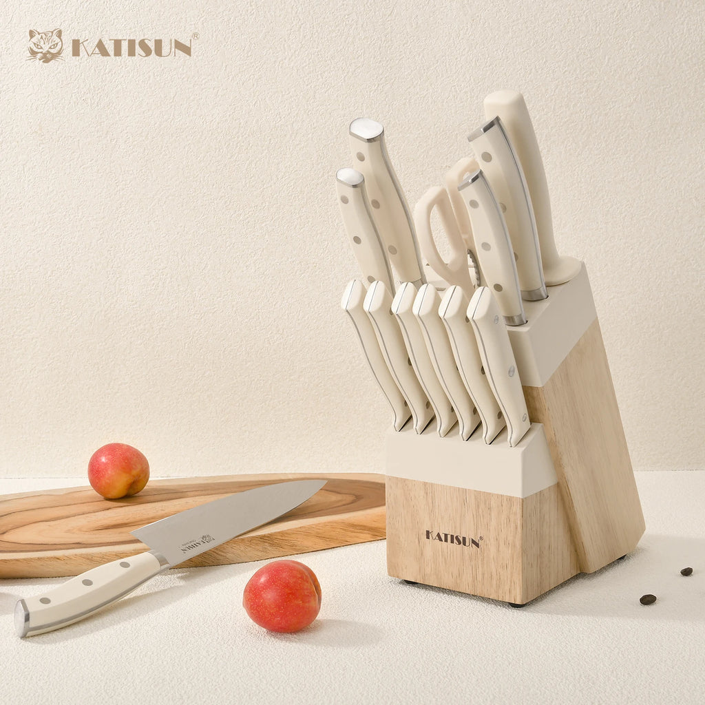 14 Pieces Knife Set With Wooden Block