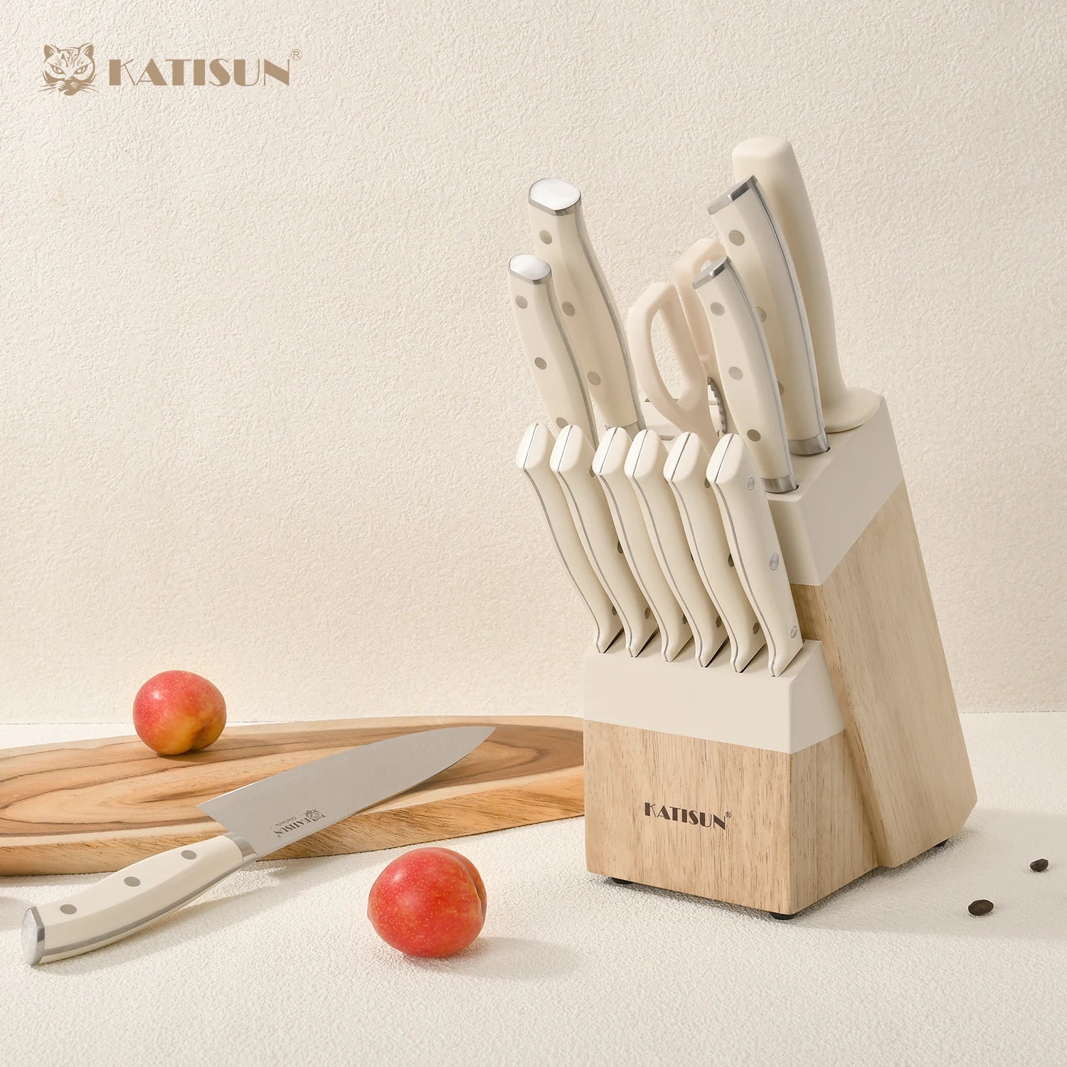 14 Pieces Knife Set With Wooden Block