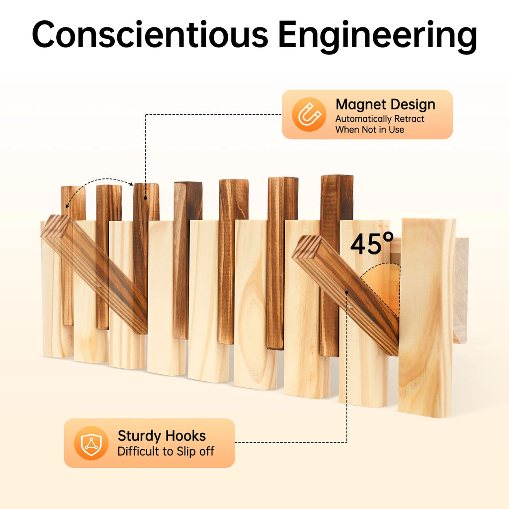 Carbonated Pine Wall Mount Coat/Towel Rack