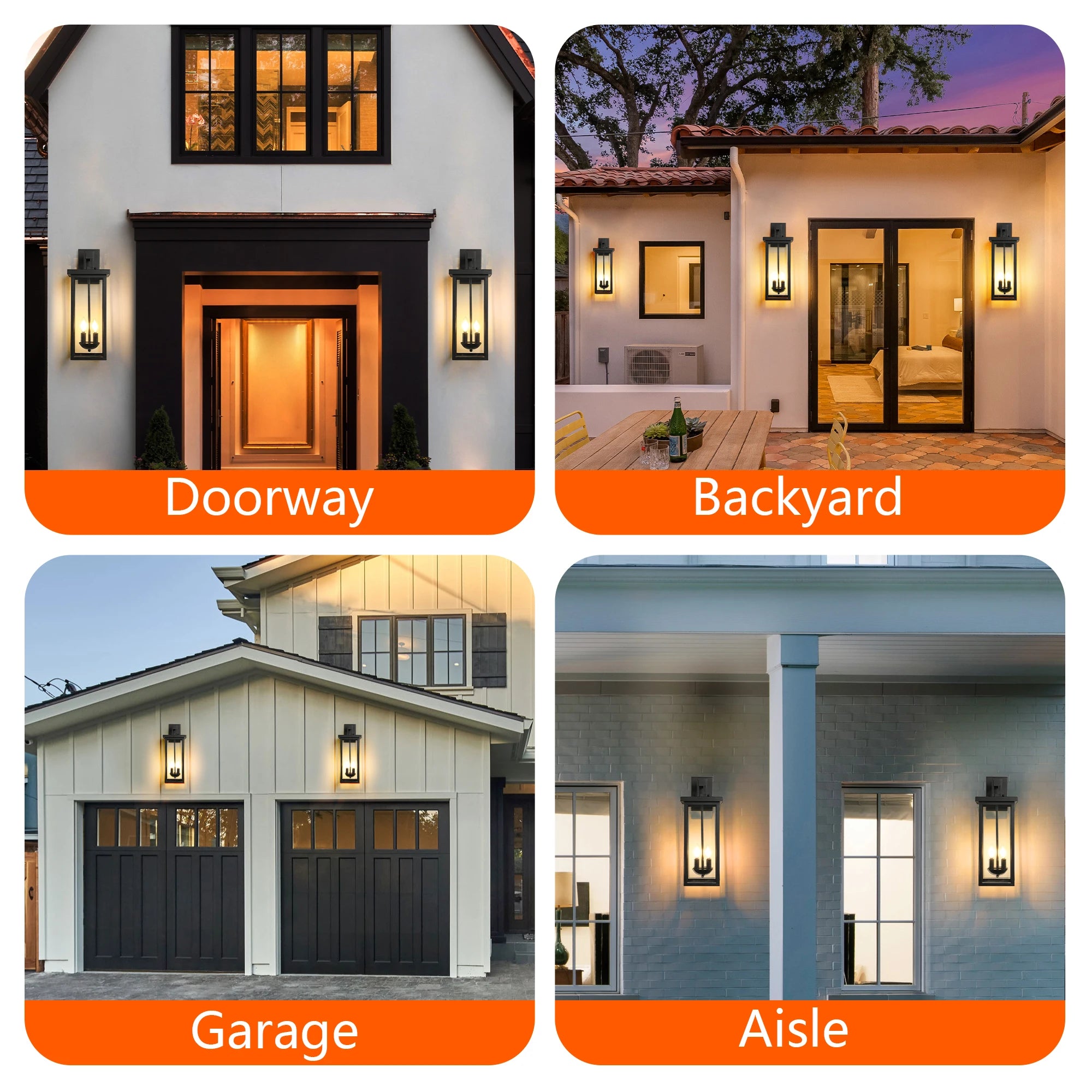 22" Outdoor Wall Lantern Anti-Rust/Weatherproof