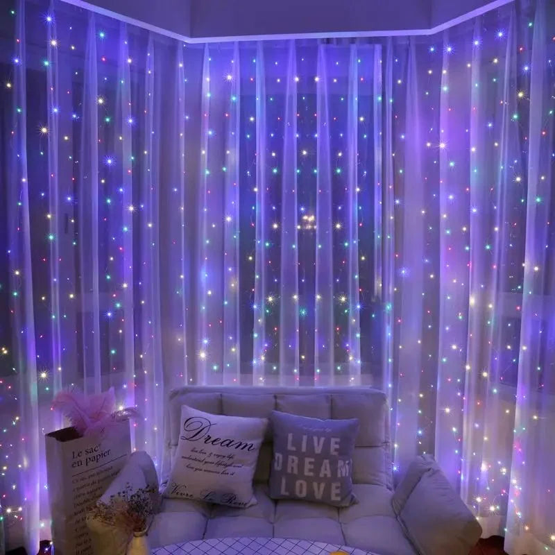 LED Curtain USB Power Fairy Lights for Holidays or Fun Rooms, Remote Control