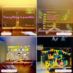 LED Note Board With Night Light & 7 Pens