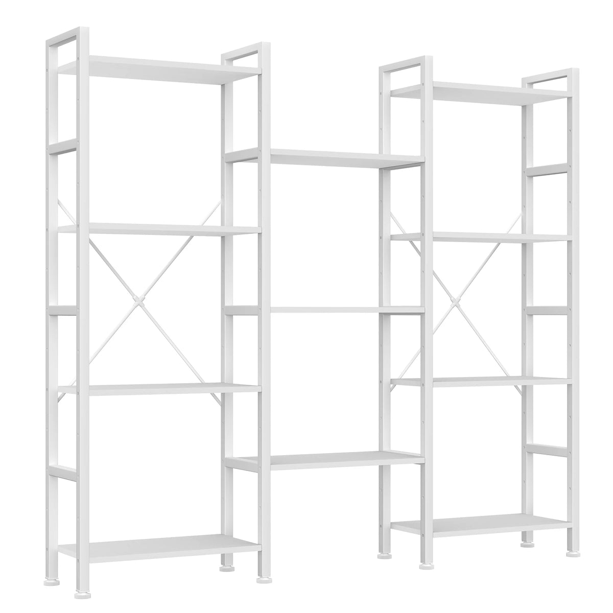 4-Tier Wide Display Bookshelf With Storage, Adjustable